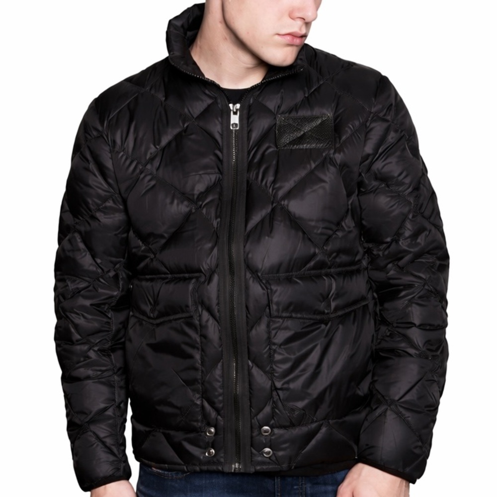 Diesel Men's Full Zip Nylon W-Spill Down Jacket‎ Black Sz Small